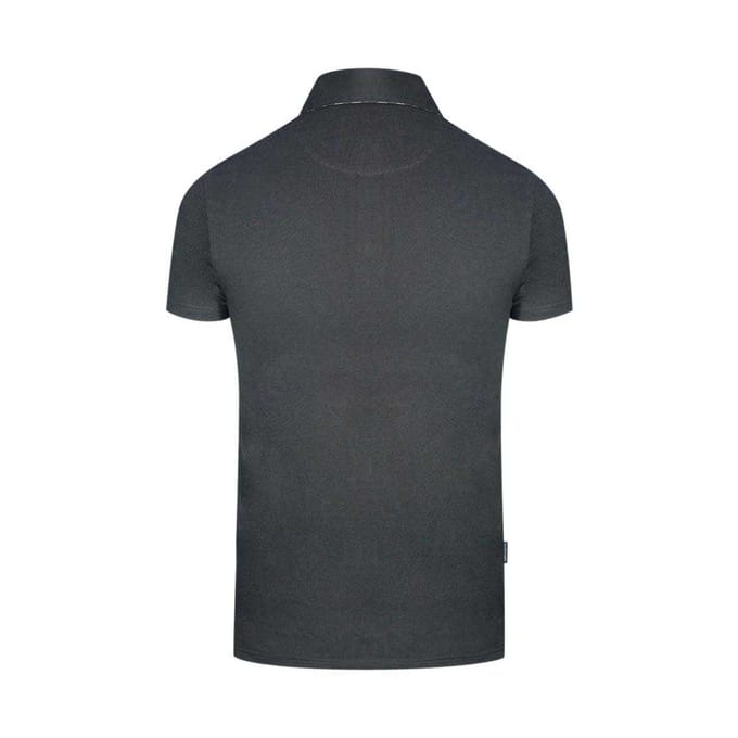 Aquascutum Heren Geruit Logo Poloshirt (Zwart)