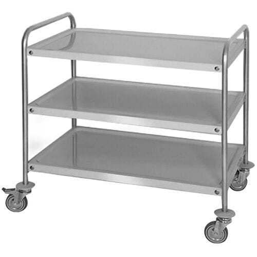 GGM Gastro Servierwagen - 1000x600mm - mit 3 Abstellflächen Zilver