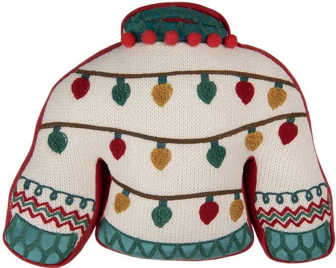 Clayre & Eef Sierkussen 40x30x4 cm Beige Polyester Kerst
