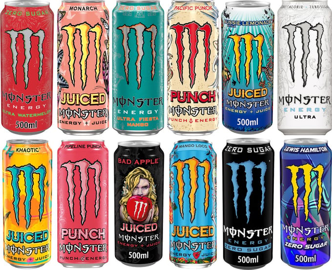 Monster Energy Proefpakket - 12 verschillende smaken - 12x50 cl