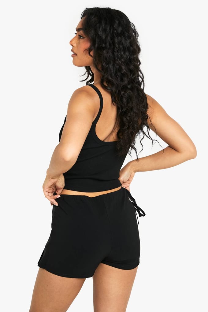 boohoo Dames Bengaline Wrap Tie Zij Skort | Black | Maat: 6