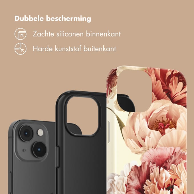 Selencia Hoesje - Geschikt voor Apple iPhone 14 - Backcover - Vintage Peony