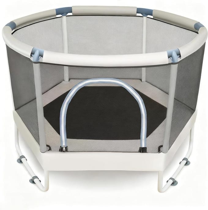 Kinder Trampoline - Springkussen - Binnen Spelen - Veiligheidsnet Inbegrepen - 152 cm - Blauw