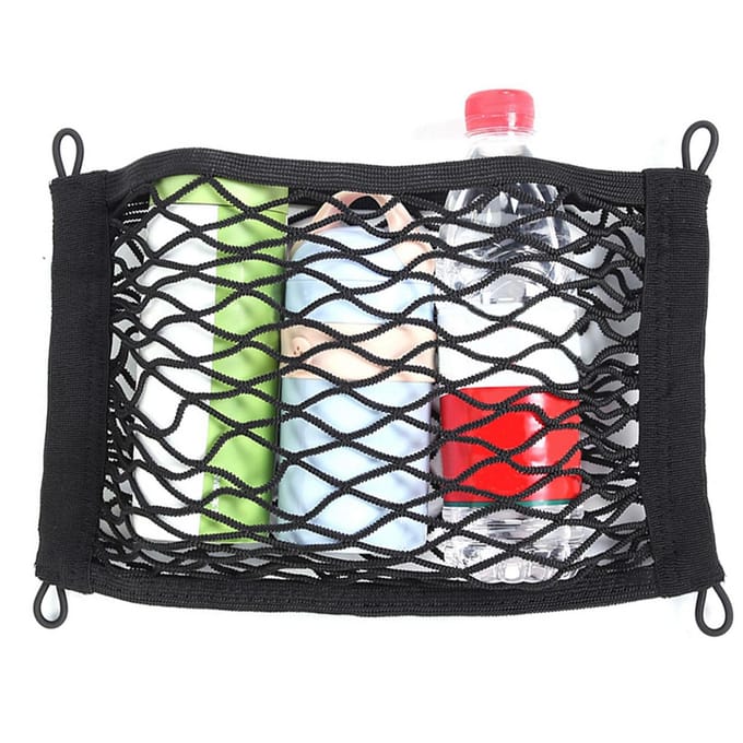 Auto Kofferbak Zijde Cargo Bagage Elastisch Opbergnet Gaasvak Organizer gray