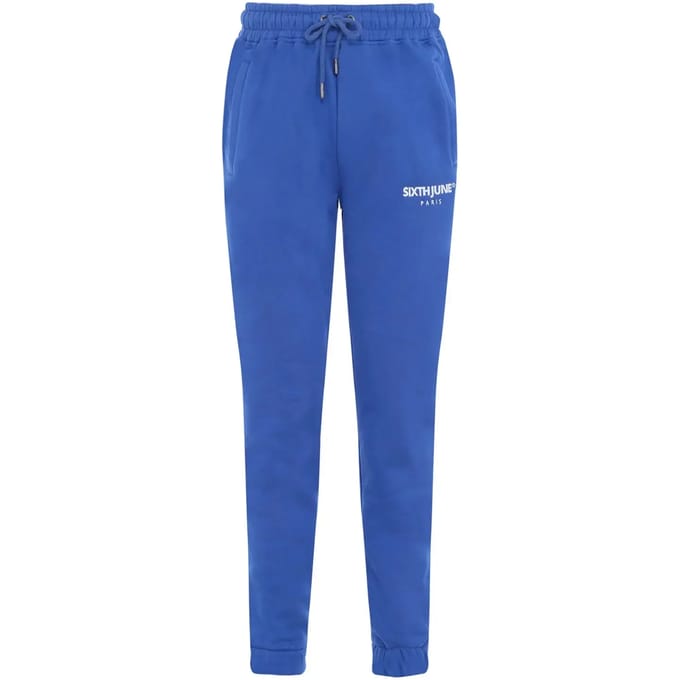 Fleece joggingbroek met geborduurd logo Sixth June
