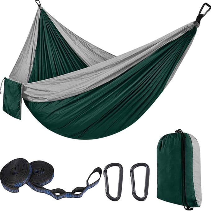 Outdoor Hangmat - Dubbele Hangmat - Ontspannen Buiten - Lichtgewicht Compact - 300x200cm - D