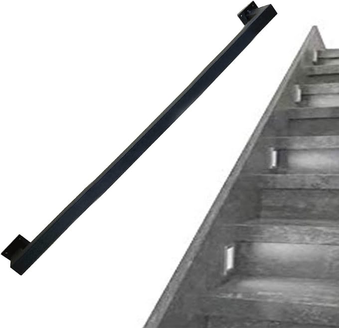 Trapleuning Metaal - Steun Handgreep - Veilige Steun - Compleet Gemonteerd - 450cm - Zwart