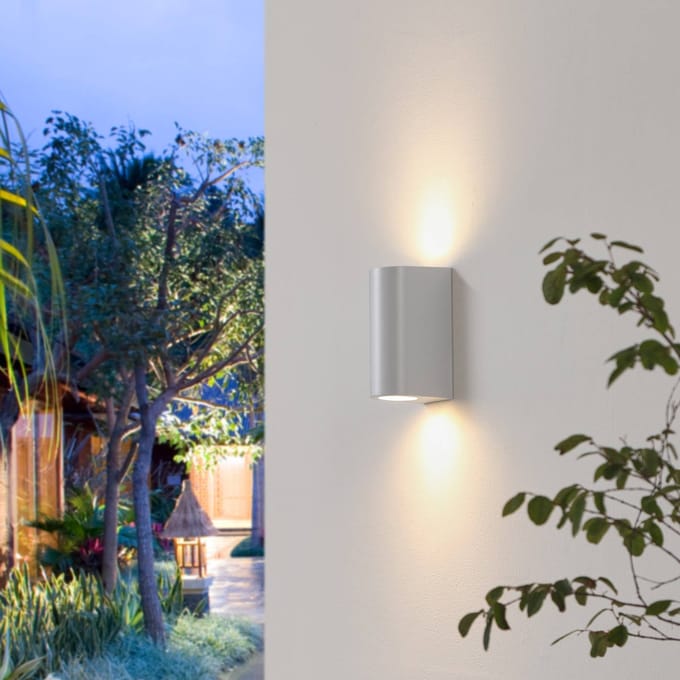 PRIOS - Wandlamp buiten - 2lichts - Kunststof - H: 15.5 cm - GU10 - wit