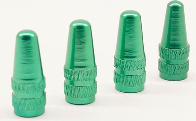 Frans of Presta ventiel - Groen aluminium ventieldoppen