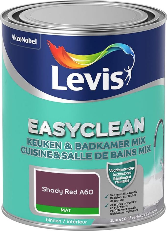 Levis - Easyclean Keuken & Badkamer Mix - Shady Red A60 - Mengverf - 1 L