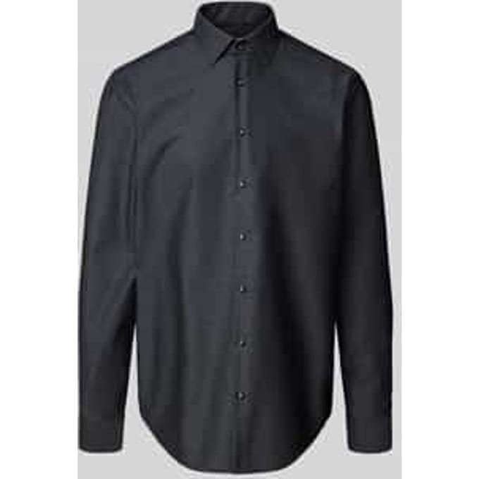 Regular fit zakelijk overhemd met kentkraag