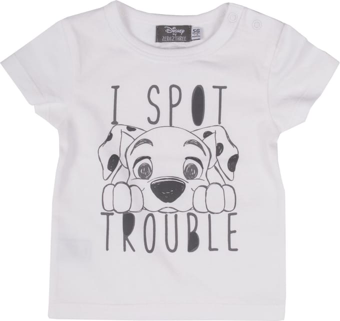 Zero2Three Baby T-shirt Dalmatiërs  - Wit