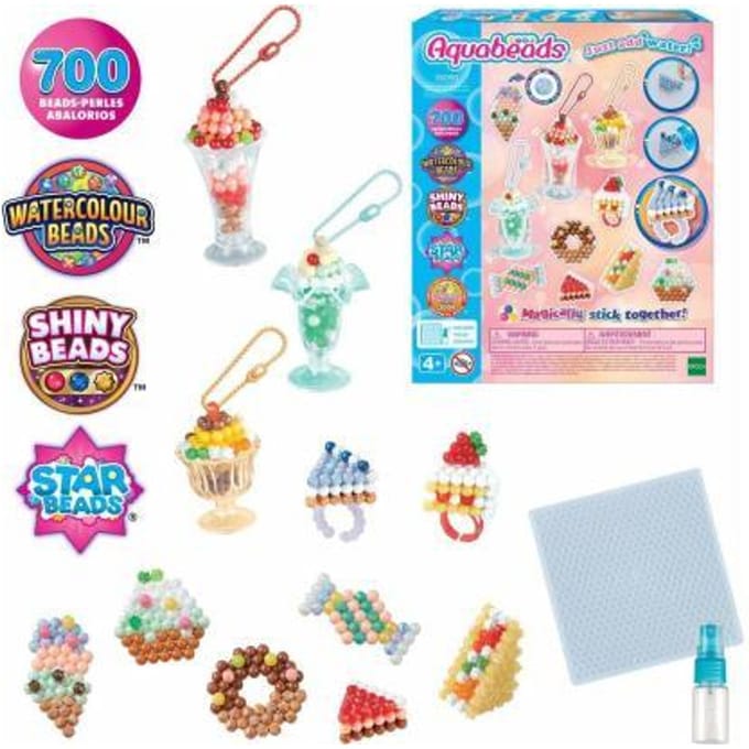 Aquabeads knutselset zoete accessoires- complete knutselset 700 parels in 31 kleuren