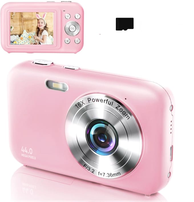 Digitale camera 1080P 44MP 16x zoom 2,4-inch scherm, 32GB kaart