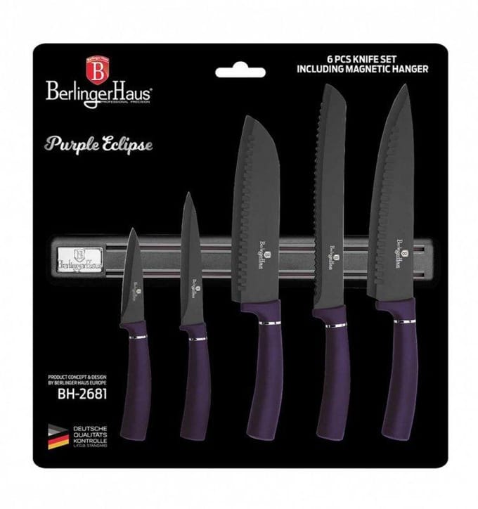 Berlinger Haus Purple Eclipse Collection - Messenset - Zwart - Non-Stick - Soft Touch