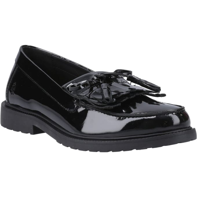 Hush Puppies Verity Kiltie Leren Dames Zwarte Instappers