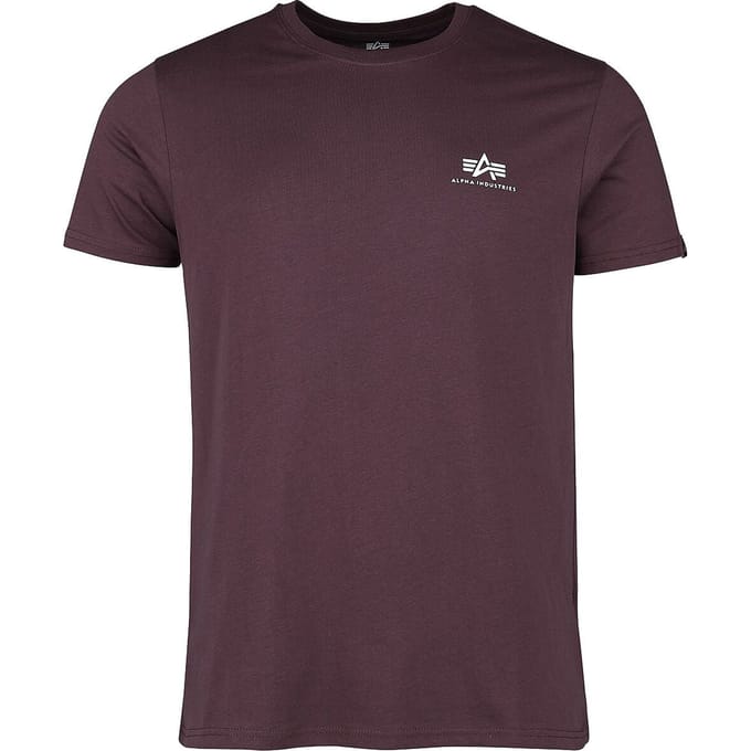Alpha Industries T-shirt - Basic T Small Logo - S tot XXL - voor Mannen - kastanjebruin