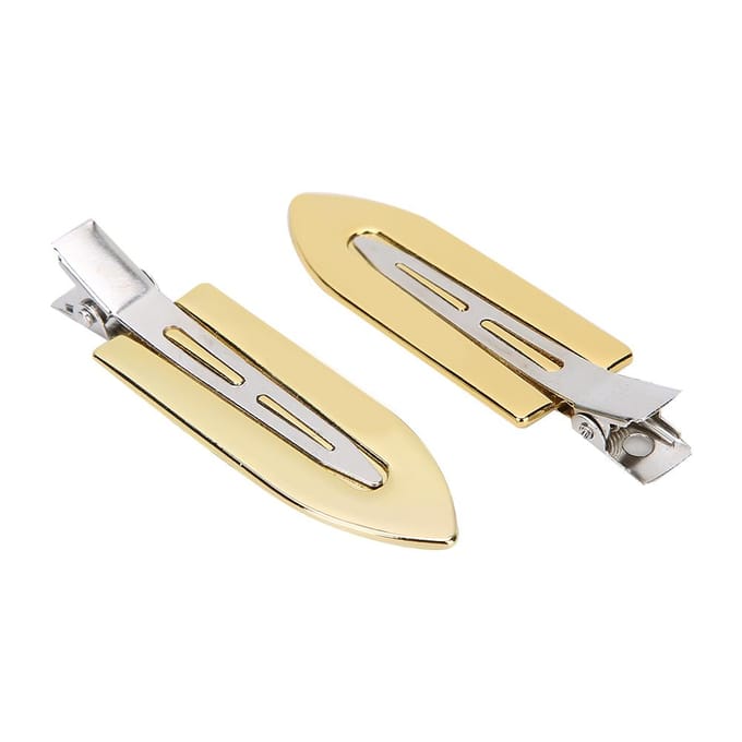 2 stuks Haarclips Elektroplating Haarspeld Staal Kapselstyling Clips AccessoireGoud beige