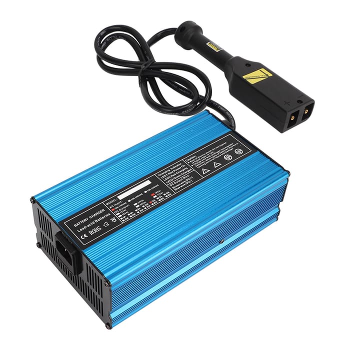 DC 36V 12A Golfkar Acculader Slim Opladen D-Type AC Batterijbescherming Vervanging voor E‑Z‑GO blue