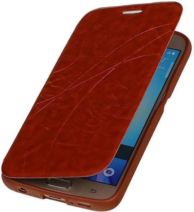 Easy Booktype hoesje Geschikt voor Samsung Galaxy S6 G920F Bruin