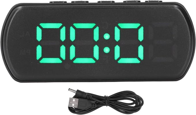 Digitale Wekker - Bureauklok Snooze - Wakker Worden - Slimme Lichtsensor - 11.5 cm - Groen
