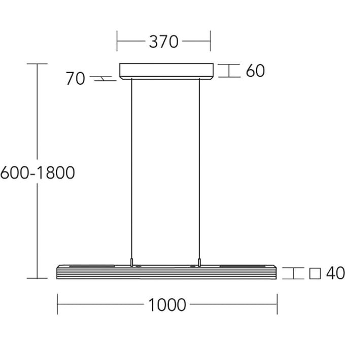 HerzBlut LED hanglamp Hermann, geolied eiken, omhoog/omlaag