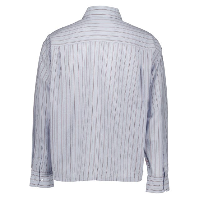 Olaf Brushstroke Logo Stripe Ls Shirt Lange Mouw Overhemden Lichtblauw M240309