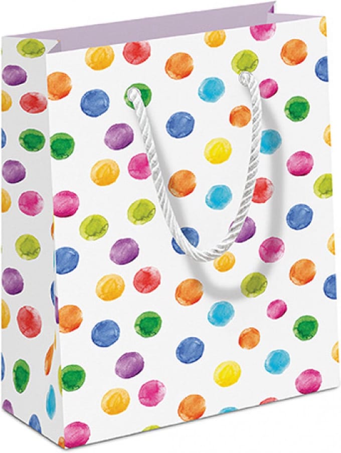 Cadeautas Polka dots white - Ambiente - 22,5x17x9 cm