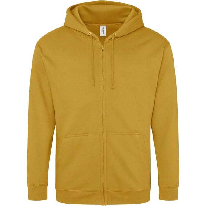 Vegan Hoodie met ritssluiting en capuchon Mustard - S