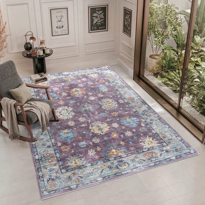 Muratap Vintage vloerkleed ruby garden multi wasbaar- 80x150 cm