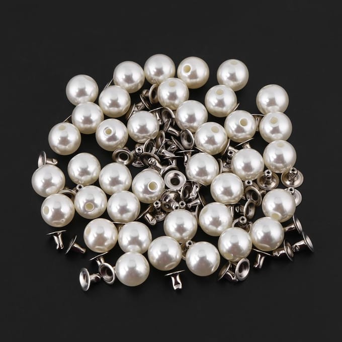 300 stuks 6mm 8mm 10mm 12mm Gemengde Maten Klinknagels Stud Knop Craft Tas Decoratie Wit gray