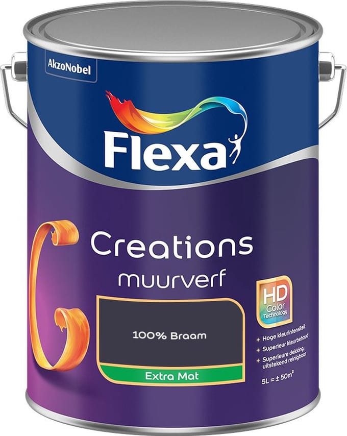 Flexa - Creations Muurverf Extra Mat - 100% Braam - Mengverf - 5 L