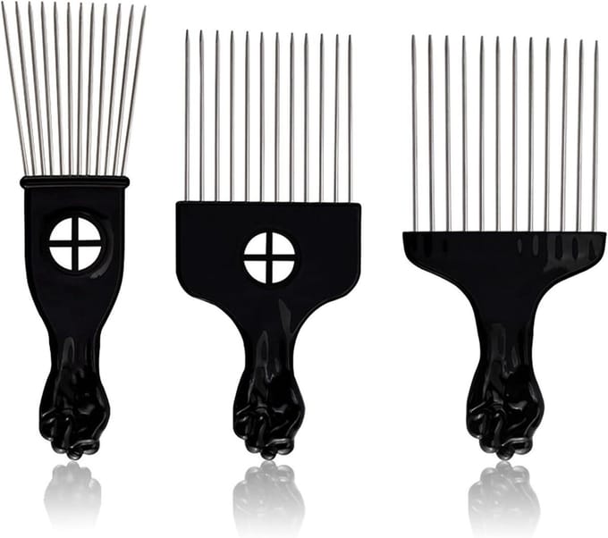 *** Set Afro Kam - Kapperskam - Styling Tool - Afro Comb - Afro Pick - 3 Maten - 3 Soorten - Professionele Accessoire van Heble® ***