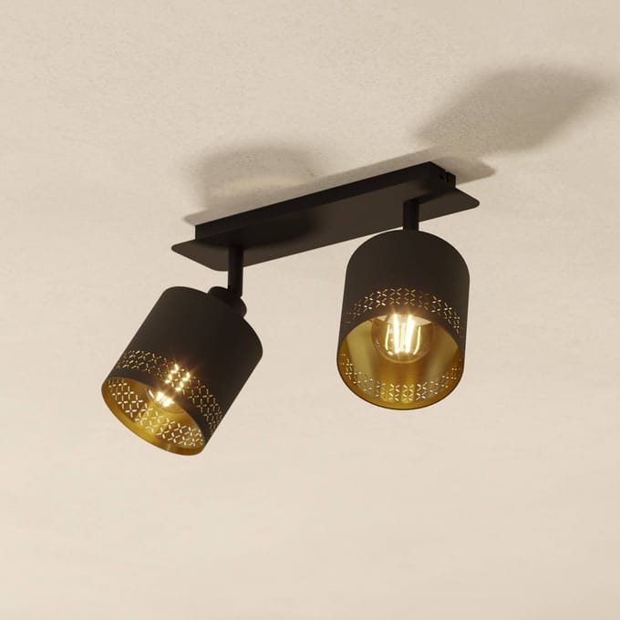 EGLO Esteperra Spot - E27 - 33,5 cm - Zwart/Goud