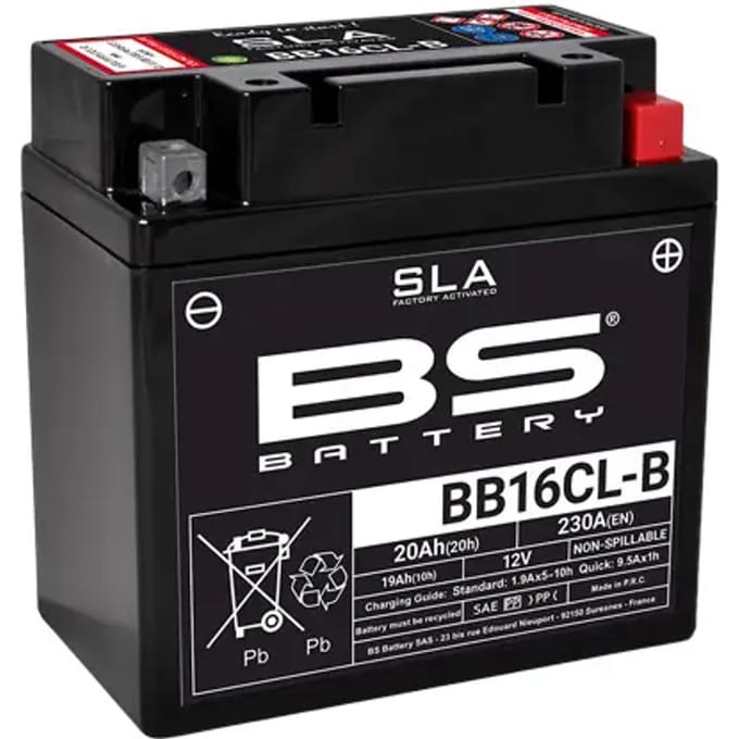 Fabrieksgeactiveerde motorfietsaccu BS Battery BB16CL-B