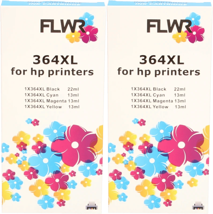 FLWR - Cartridges / HP (2X) 364XL Multipack / zwart en kleur / Geschikt voor HP