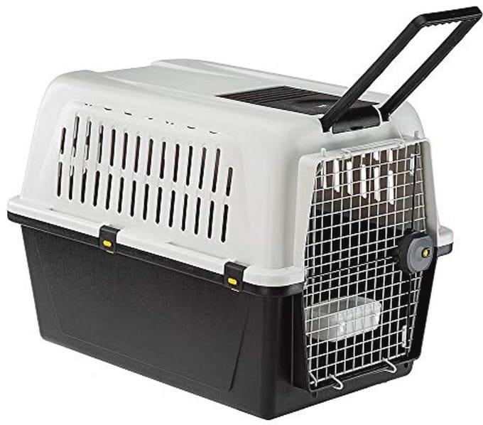 Transportbox voor middelgrote tot grote honden met voerbak en accessoires