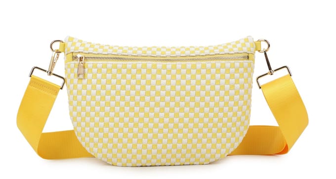 Giuliano geweven crossbody heuptas Rilana - Dames - Geel