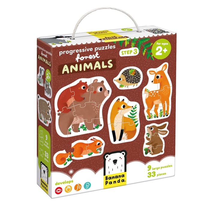 Banana Panda Stap voor stap puzzel bosdieren 2+.