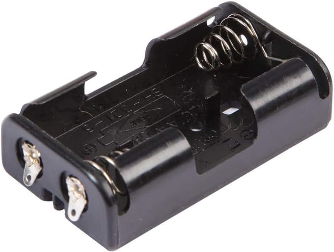 Batterijhouder - 2x AA Houder - Elektronica Projecten - Soldeer Aansluitingen - 1 Stuk