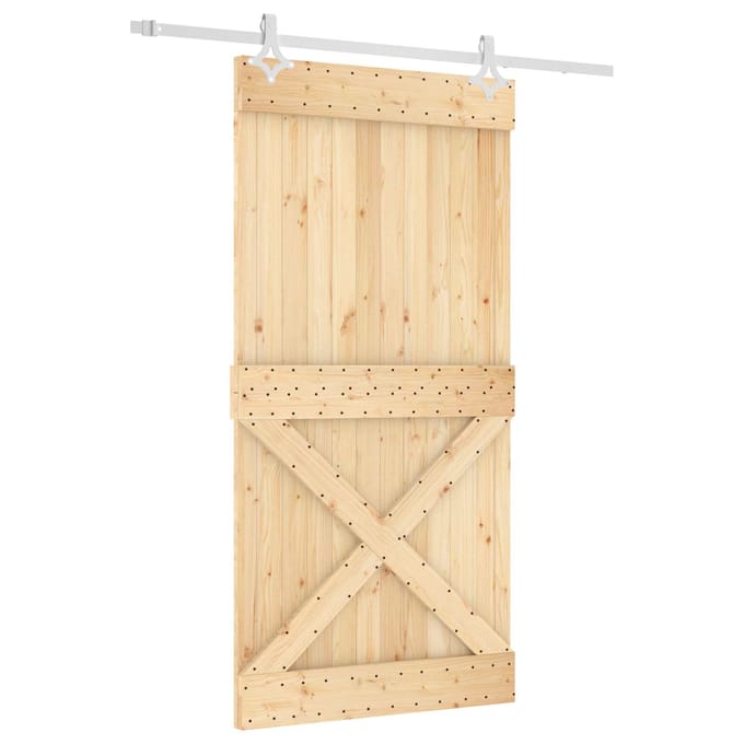 vidaXL - Schuifdeur - 100 - x - 210 - cm - Massief - Pine - Hout - (Onbehandeld)