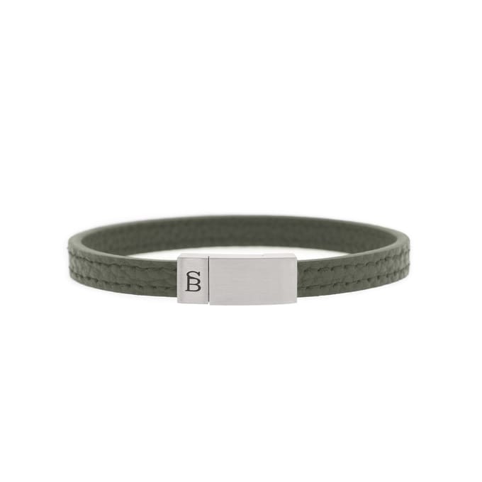 STEEL & BARNETT - Leren Armband Heren - Grady - Grijs - Maat S