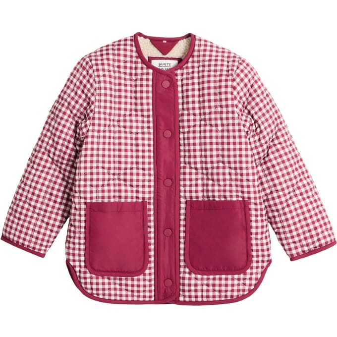 White Stuff Gingham Borg Lined Coat Deep Red Taglia: 3-4 | Giacche Outlet | Unisex | Rosso