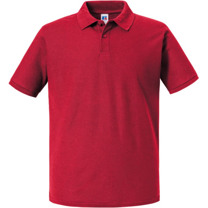 Russell Heren Authentic Eco Poloshirt (Klassiek rood)