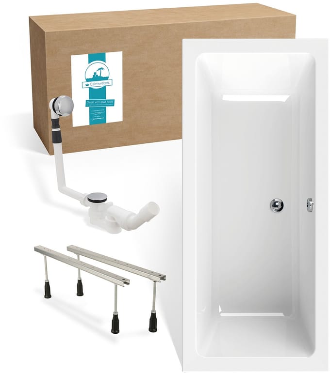 Calmwaters Modern Select - Badkuip - 170 x 75 cm - Set badkuipvoeten