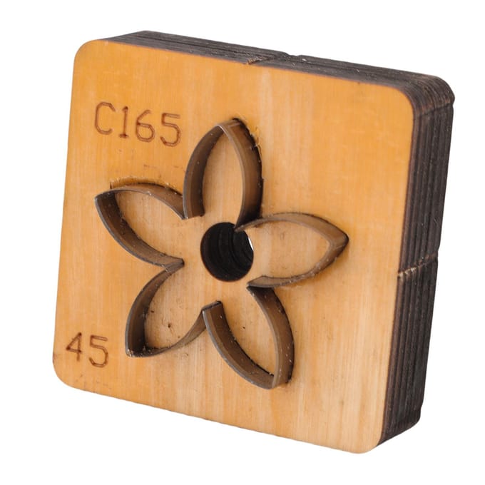 Bloem Leer Snijmal   Houten Basis Koolstofstaal Bloemvormig Leer Snijvorm voor Ambacht