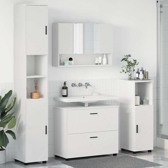vidaXL - Badkamermeubel - Set - 4 - st - Wit - 35 - x - 30 - x - 192 - cm