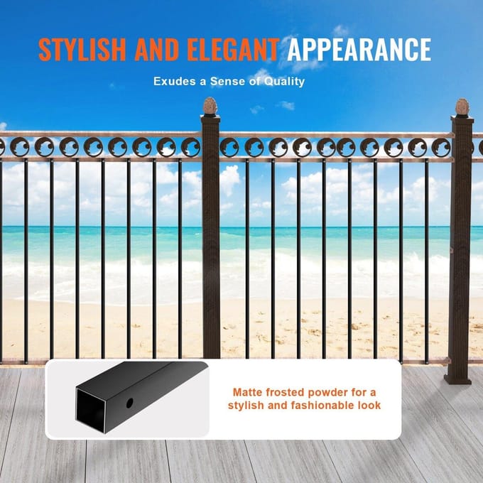 Metalen Balusters Trap 11 Stuks 44''x0.5'' Aluminium Spindels met Schroeven