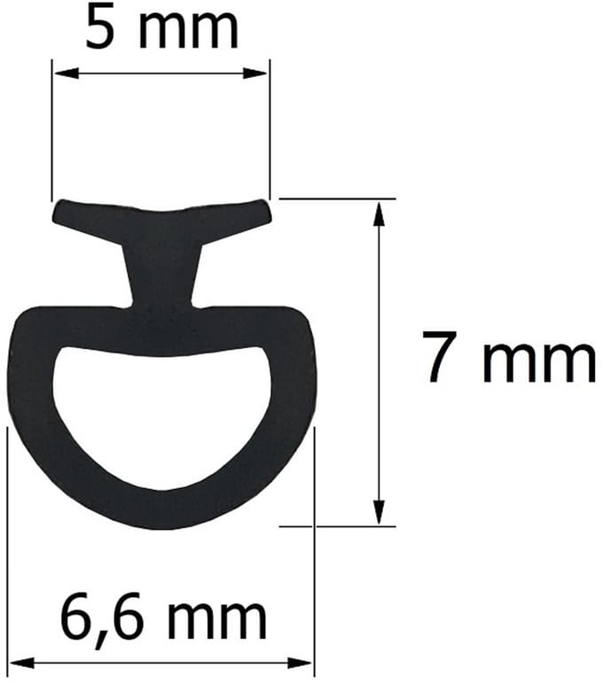 Onderrubber onderlijst mini-E