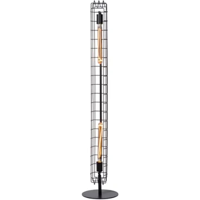 Lucide Vloerlamp Lattice - Zwart - 2xe27 - Staal - 131cm